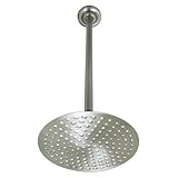 Kingston Brass Victorian Raindrop 8-inch Shower Head with 17-inch Ceiling Support, Satin Nickel Fini