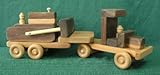 Handmade Toy Wood Bulldozer with Truck with Low-Boy Trailer [並行輸入品]
