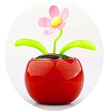 太陽光発電フリップ フラップ植木鉢ナビメニュー飾りスイング フラワー ギフト(赤)