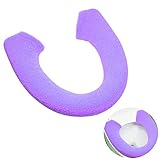 BESTOMZ 柔らかい暖かい厚い便座カバーボタン便座クッションマットパッド（パープル）