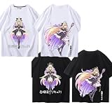[T-VAILIO] 森亜るるかTシャツ 対応名探偵プリキュア！コスプレキュアアルカナ・シャドウｔシャツ T-Shirt 夏服 メンズ レディース通気性 吸汗速乾記念シャツアニメ周辺 男女兼用 (黒いB,2XL) [並行輸入品]