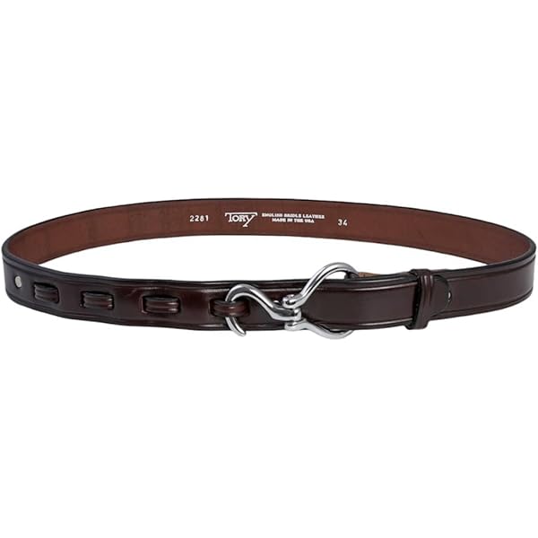 TORY ブラックレザー ベルト 32インチ Hoof Pick Belt Tory