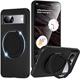 NISIILNG Google Pixel 7a 用 ケース リング 360°回転スタンド 縦横両対応 pixel 7a ケース 耐衝撃 アラミド繊維製 黄ばみ防止 車載ホルダー 指紋防止 薄型 おしゃれ ピクセル7A スマホケース (ブラック)