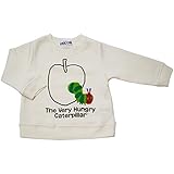 2017年 秋冬 はらぺこあおむし パイル起毛 りんご＆さがら刺繍 長袖トレーナー THE WORLD OF ERIC CARLE アイボリー◇110cm