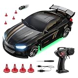 1:64 スケール ミニ Rc ドリフト車ジャイロ完全比例 4WD 2.4GHz 高速レーシングスポーツおもちゃの車、LEDライト、スピード調整付き ラジオ制御車のおもちゃギフト
