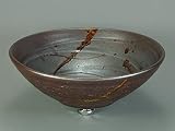 コゲ火色手洗い鉢　　＃しがらき焼 翔オリジナルの金運豆蛙ストラップ・鈴付１本と陶器製保存容器（お漬物、お味噌等2合用）をもれなくプレゼントさせていただきます