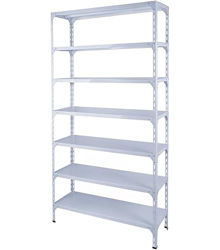 Amazon｜スチールラック メタルラック 幅120cm 5段 ホワイト 幅約120