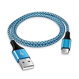 Viviber アンドロイド タイプc ケーブル Android 充電ケーブル スマホ ケーブル type-c usb タイプc ナイロン編み 高耐久 3A急速充電コード アンドロイドusbケーブル usb充電ケーブル galaxy/xperia/aquos/oppo/huaweiの機種対応(0.9m 青い）
