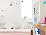 I-love-Wandtattoo WAS-10354 Wall stickers Kids Springy butterflies with girl colors in pastel 20 pie