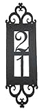 スペイン語地中海カスタムHammered垂直錬鉄アドレスPlaque apv12 (ブラック) ブラック
