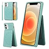 【縦置き可】 iPhone12 mini ケース iPhone 12mini ケース iPhone 12 mini 手帳型 カバー アイフォン12 ミニ アイフォン 12ミニ ケース iPhone12mini case アイフォン12mini アイフォン12 mini スマホケース 適用 case 【iCoverCase】 縦型 縦開き 背面 花模様 スナップ式 ケース 手帳型 耐衝撃 バンパー ケース 携帯カバー ハードケース スマホケース カバー ストラップ同梱 耐摩擦 軽量 ライトグリーン