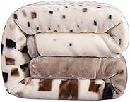 [w.guan] 毛布 掛け布団 シングル ブランケット 厚手 衿付き ふわふわ あったか 静電防止 マイクロファイバー 柔らかく肌触り 洗える (チェック柄180)