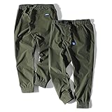 [ジェリー] ジョガーパンツ 4WAYストレッチ 撥水加工 クライミングパンツ メンズ UVカット (L, カーキ)