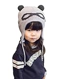 (よキーよ)Yokeeyo ニット帽 可愛 耳付きタイプ クマ　毛糸 プリント ニットキャップ ベビー用ハット 赤ちゃん　子供　キッズ　帽子 男の子　女の子　男女児 秋冬　防寒　刺繍　スタイリッシュ