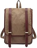 Leaper Vintage Canvas Backpack School Bag Rucksack Outdoor Travel Bag Apricot [並行輸入品]