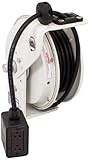 KH Industries RTB Series ReelTuff Power Cord Reel 12/3 SJOW Black Cable and Four Receptacle Outlet B