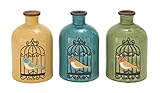 Benzara The Sweet Ceramic Vase, 3 Assorted Colors [並行輸入品]