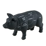 ブラックセラミックPig Shaped Coin Bank Butcher 4 1 / 2インチチャートPiggy Bank by Zeckos