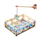 積み木　フィッシング　木製　マグネット　磁石プロック　パズル　親子ゲーム　知育おもちゃ　子供　赤ちゃん　女の子　男の子　色認識　ハンズオン能力　調整力　かわいい　魚釣り