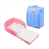 (ヘラサ)Herasa　ベッドインベッド 　ベビーベッド　折りたたみ　コンパクトベット　持ち運べる 寝室 リビング 帰省 旅行　添い寝 (レッド)