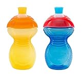 Munchkin 9oz Click Lock Soft Spout Sippy Cups Bite Proof Color Band 2-pack (Blue Yellow) by Munchkin