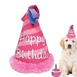 Hcipw 犬の誕生日ケーキのぬいぐるみ、犬の誕生日ぬいぐるみ | 犬の誕生日ケーキかわいい帽子のケーキのぬいぐるみ,ぬいぐるみ犬のおもちゃ、犬のためのクリエイティブな誕生日プレゼント、洗える耐久性のある犬の誕生日のおもちゃ、すべての品種サイズの男の子と女の子の犬のギフト