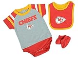 Kansas City Chiefs幼児サイズ( 0 – 3 ) Months 3 Piece Creeper Set NFL AuthenticチームロゴGrayボディスーツ – Onesie /よ