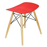 快適ホームズ 7カラースツール 背もたれなし PP レッド EA-001RD