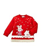 ミキハウス(mikihouse) プッチー＆うさこ サンタさん裏起毛トレーナー (13-5604-971) 90cm コーラルレッド（40）