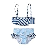 Sylvamorning アルパカ ブルー　2点セット　子供水着 女児 水着 女の子水着 ガールズ 水着 ベビー水着 キッズビーチみずぎ 海水浴水泳 ワンピース水着 ビーチ 温泉 水遊び トレーニング