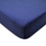 American Baby Company Heavenly Soft Chenille Fitted Crib Sheet, Navy by American Baby Company [並行輸入品