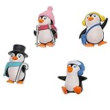 Flameer 4点セット　ペンギン　ミニチュア　盆栽　ドールハウス　樹脂　マイクロ風景飾り　贈り物