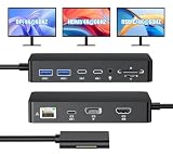 Surface Pro 9/10/11 専用 7-in-2 ハブ - 4K HDMI対応 + USB-C Thunderbolt 4 (映像出力 + PD充電 + データ転送) + USB 3.0ポート×2 + 3.5mmオーディオジャック + SD/TFカードリーダー ドッキングステーション