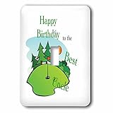 フローレン – 誕生日の特別な人 – イメージのHAPPY BIRTHDAY Best Uncle withゴルフCartoon – 照明スイッチカバー – シングルトグルスイッチ( LSP _ 23