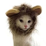 ペット用帽子 犬 猫用ウィッグ猫 被り物 猫 ライオンコスプレライオン 猫被り物 猫用帽子 ペット用ハロウィン かぶりもの マジックテープ付き(S)