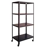 Rack Factory スチールラック 60×40cm 高さ126cm 4段 50kg/段 スレートグレー キャスター付き ワンボルト ライトラック