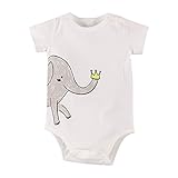 Baby Nest 夏 ベビー服 半袖ボディースーツ ロンパース 女の子 男の子 肩ボタン アニマル コットン100% ゾウ-1 6-9M