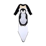 杜屋トヤ　赤ちゃん用おくるみ　寝袋　寝巻き　ベビースリーパー　敷物　ロンパース　人魚　ペンギン　クマ　サメ　柔らかい　オールシーズン　出産祝いプレゼント　新生児　ベビー　102cm (ペンギン)