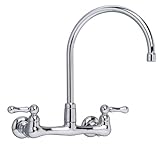 American Standard 7293.152.002 Heritage Wall-Mount 12-Inch Swivel Spout Kitchen Faucet with Metal Le