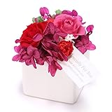 JewelzGift（ジュエルズギフト） プリザーブドフラワー 陶器ケース入り ギフト アレンジ 「ずっと綺麗なお花」 【全3色】 レッド