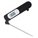 Homasy Foldable Cooking Thermometer, 5s Instant Read Thermometer, Digital Stainless Meat Thermometer
