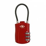 MOHOO 金属ワイヤーロープケーブル 3桁の組み合わせ TSAロック 英語のマニュアル red