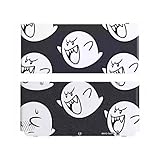 New3DS エクストラフェイスプレートシェル交換用ブラック/ホワイトゴースト、新しい3DS小型ハンドヘルドゲームコンソール用、DIY Boo-Booエディショントップ&ボトムバックカバープレート外側カバープレート2個