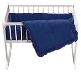 Baby Doll Bedding Solid Cradle Set, Navy by BabyDoll Bedding