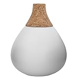 Matte White Ceramic Vase with Cork Neck [並行輸入品]