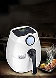 新しいエアフライヤー、1400Wオイルフリーエアーフライヤー、2.5L大容量LCDフライスマシン、白、レシピ、健康調理器具フードオーブン (色 : 白)