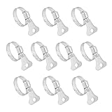 uxcell バタフライホースクランプ 16mm-25mm クランプ範囲 304ステンレススチール 10個入り