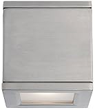 WAC Lighting WS-W2505-AL Rubix LED Outdoor Up and Down Wall Light Fixture, One Size, White/Brushed A