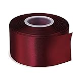 ITIsparkle 両面サテンリボン 幅50mm×22M巻 手芸 服飾 ラッピング ちょう結び リボン #277-ダークレッド