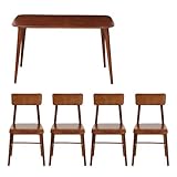 天然木 ダイニングテーブル&amp;チェア セット テーブル チェア 食卓 ダイニング 〔テーブル＋チェア4脚セット〕